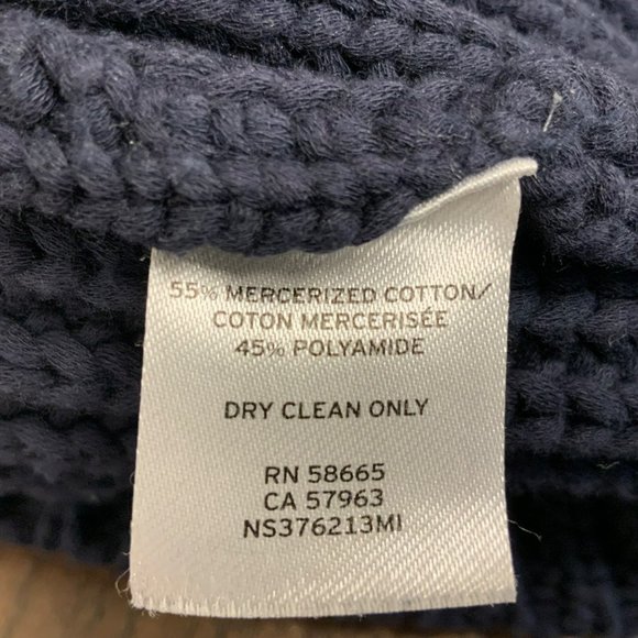 Nordstrom Signature Raglan Sleeve Knit Sweater In Navy Size XL Ribbed Cotton - Picture 6 of 6